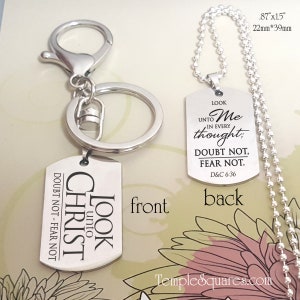 Engraved Stainless Steel Dog Tag, Necklace, or Keychain. 2025 Youth Theme. Young Women Theme. Young Men Theme.