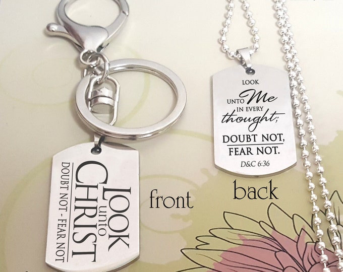 Engraved Stainless Steel Dog Tag, Necklace, or Keychain. 2025 Youth Theme. Young Women Theme. Young Men Theme.
