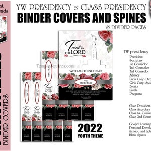 Printable Bundle 2022 YW Presidency Binder Covers and Class ...