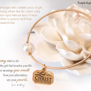 Real Natural Pearl Charm Bracelet. 2025 Theme Look Unto Christ YW Young Women Theme