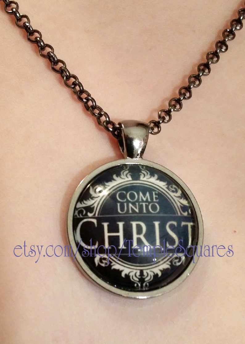 Come Unto Christ Necklace Pendant YW Young Women Relief Society Missionary Gifts Quantity Prices as low as 5 Dollars each imagem 1