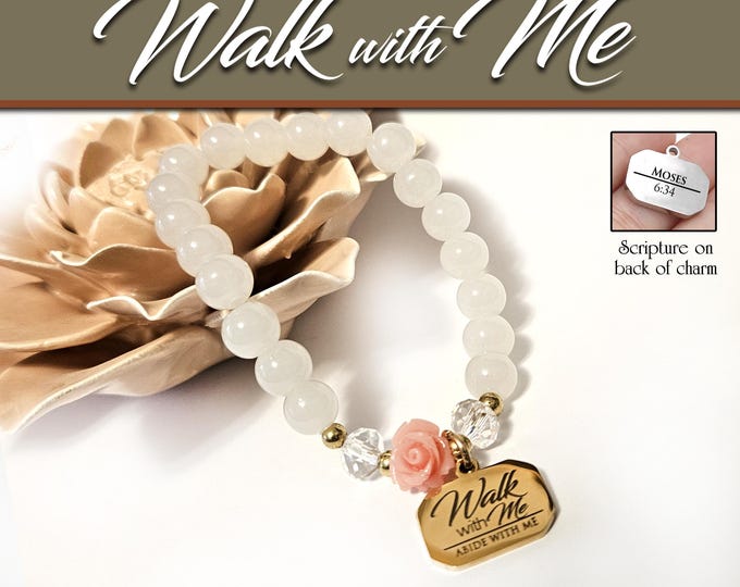 Natural Stone Bracelet "Walk with Me" 2026 theme YW Young Women Jewelry YW Birthday Christmas gifts