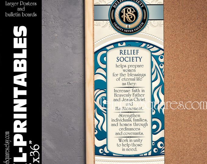 XL-LARGE Printable poster size instant download files Relief Society Purpose Declaration Charity Never Faileth great for Bulletin Boards