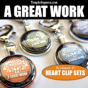 YW Heart Clip A Great Work Children and Youth Theme Zipper Pull Charm Gift LDS Gifts Birthday YWIE Young Women Relief Society lds