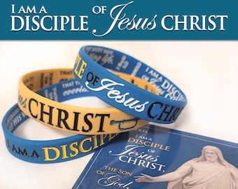 Beautiful Silicone Wristband Bracelets. "I Am a Disciple of Jesus Christ" YW 2024 Primary and Youth Theme with Card, Bookmark or Sticker