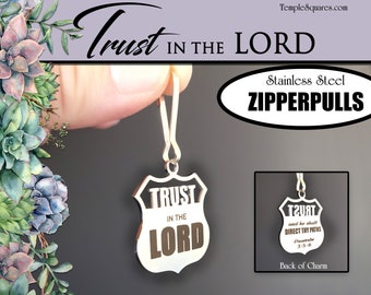 Zipper Pulls Trust in the Lord 2022 Children and Youth Theme Engraved Stainless Steel Charms Christmas Birthday New Beginnings Primary YW YM
