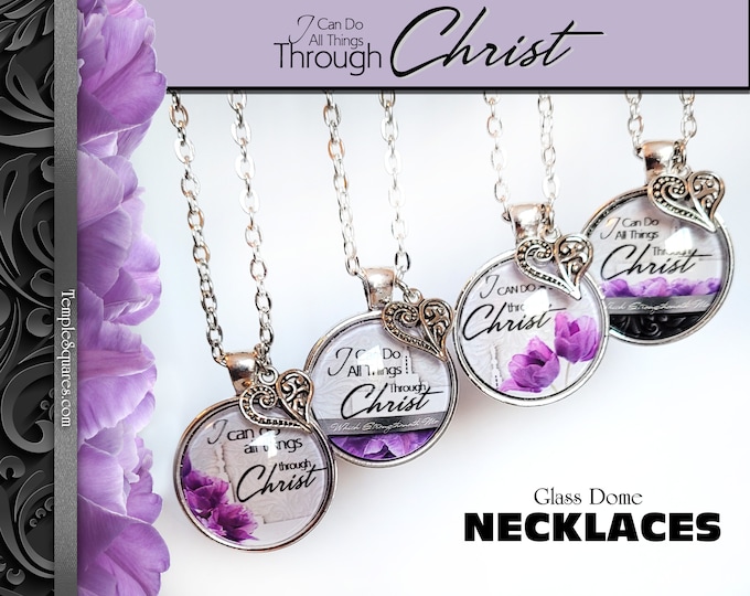 2023 I Can Do All Things Through Christ Necklaces plus Scripture Tracking Bookmark. YW Young Women Theme Christmas Jewelry Relief Society