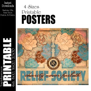 Poster e volantini stampabili della Società di Soccorso Donne LDS Download digitale immediato