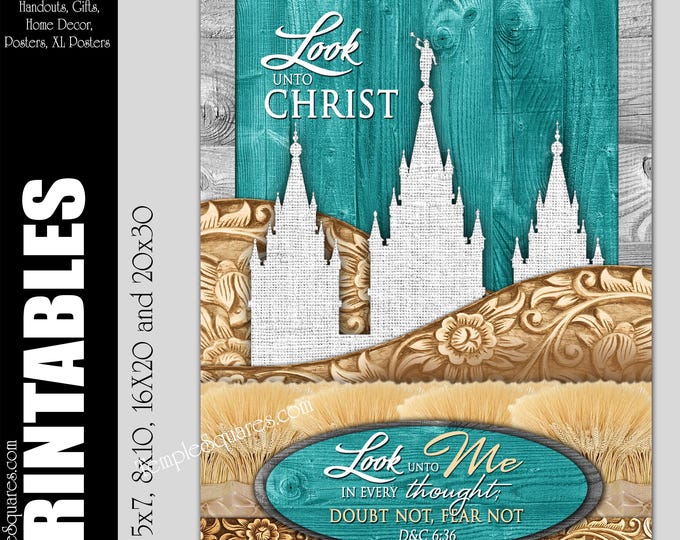 2025 Youth Theme Look Unto Christ Printable Poster and Handouts YW YM Young Women LDS Instant Digital Download Relief Society Temple Art