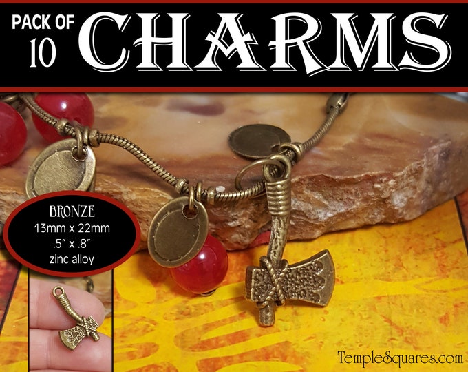 Hatchet Axe Charm - Pack of 10 Charms  - Girls Camp Secret Sister Gifts Charm Bracelet Jewelry Supplies 2019 Come Follow Me New Beginnings