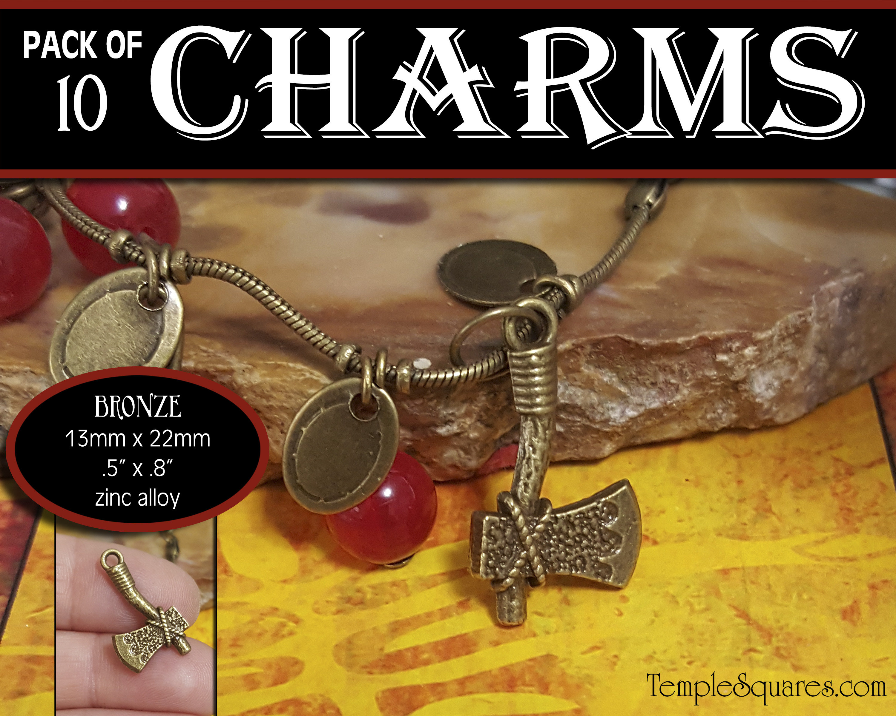 Hatchet Axe Charm - Pack of 10 Charms - Girls Camp Secret Sister Gifts  Charm Bracelet Jewelry Supplies 2019 Come Follow Me New Beginnings