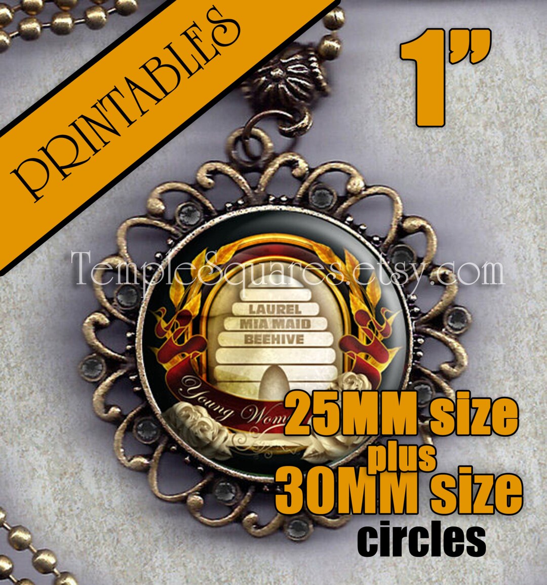 PRINTABLE Circles - 25mm and 30mm Size YW Young Women Emblem Symbol ...