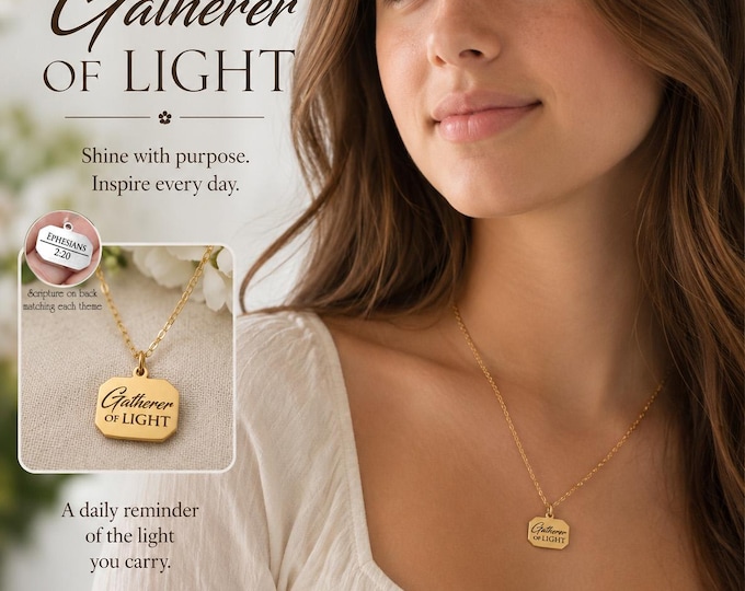 New YW Class Names Engraved Stainless Steel Charm Necklaces - Builder of Faith, Messenger of Hope, Gatherer of Light