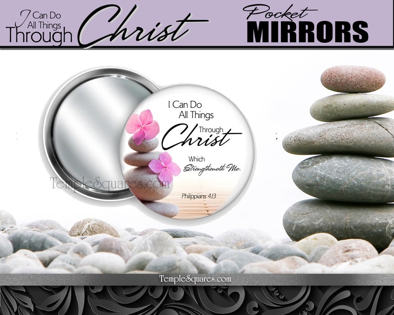 2023 I Can Do All Things Through Christ YW Youth Theme Young Women Pocket Mirror for Relief Society Christmas Gift Birthday Gift Ministering image 3