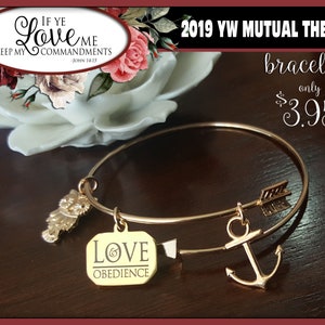 YW Mutual Theme Charm Bracelets If Ye Love Me Keep My Commandments Young Women Jewelry Charms New Beginnings gifts, birthday gift LDS