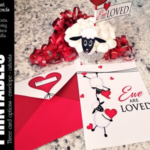 Tarjetas y sobres imprimibles. Tema de ovejas Recortes imprimibles para cupcakes de malvavisco. Día de San Valentín, Ministrar, Folleto, Regalos Febrero