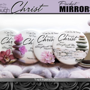 2023 I Can Do All Things Through Christ YW Youth Theme Young Women Pocket Mirror for Relief Society Christmas Gift Birthday Gift Ministering image 1