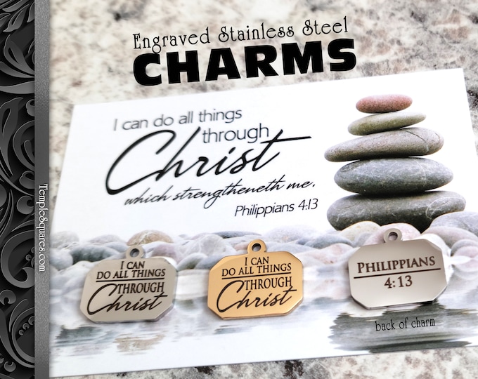 I Can Do All Things Through Christ Stainless Steel Charms YW 2023 Children and Youth Theme Young Women LDS Come Follow Me Relief Society
