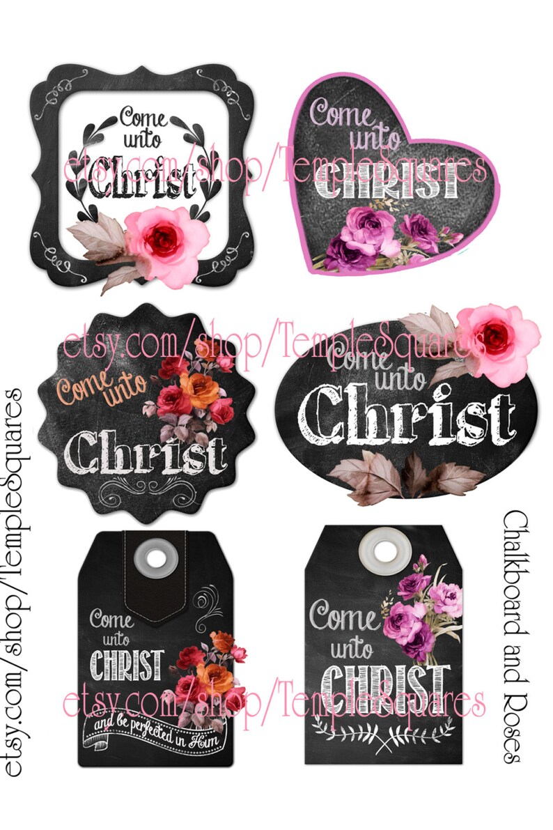 Printable Digital Download Files for Chalkboard and Roses - Etsy