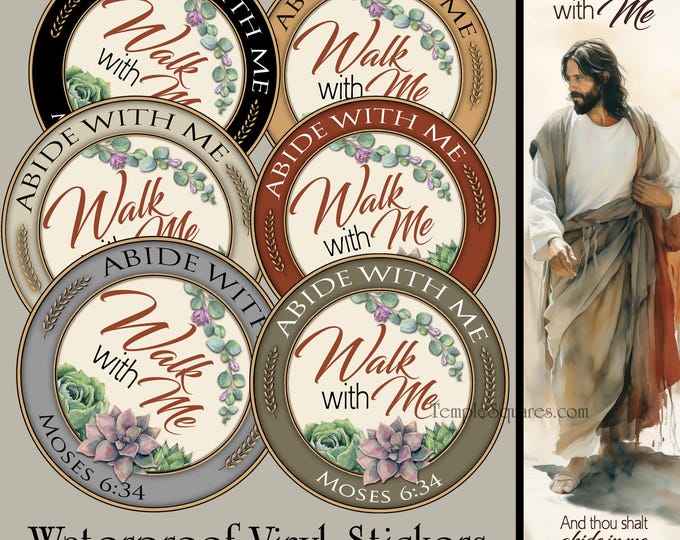 Waterproof vinyl stickers Walk with Me YW Young Women Theme 2026 Youth Gift ideas Decals for water bottles, tablets, cell phone cases