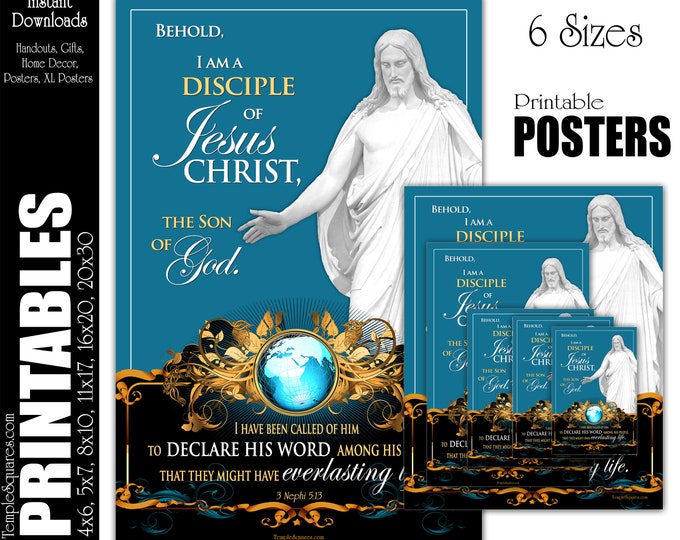 2024 Youth Theme I Am A Disciple of Jesus Christ Printable Poster and Handouts YW YM Young Women LDS Instant Digital Download Relief Society