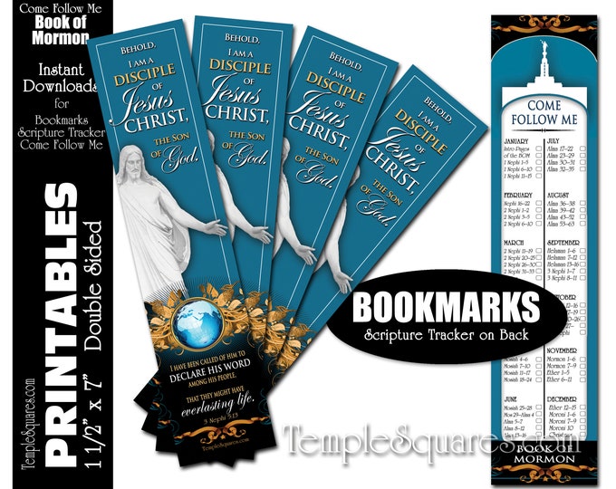 Printable Bookmarks 2024 Youth Theme I Am a Disciple of Jesus Christ Scripture Tracker Come Follow Me YW YM Young Women Young Men Primary