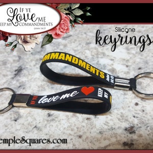 YW YM If Ye Love Me Keep My Commandments Theme LDS silicone key rings Christmas gift birthday gifts  Bracelet Key Come Follow Me
