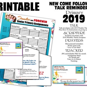 Editable imprimible Primaria 2019 Talk Recordatorios, Escrituras, Oraciones Temas Semanales Familias Son Forever Hoja de Asignación también es editable pdf