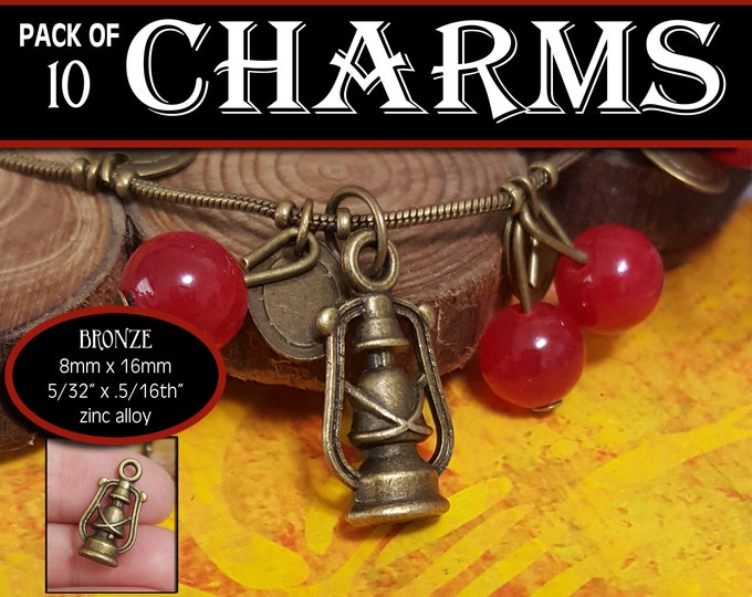 Lantern Charm - Pack of 10 Charms  - Girls Camp Secret Sister Gifts Charm Bracelet Jewelry Supplies 2019 Come Follow Me New Beginnings Craft