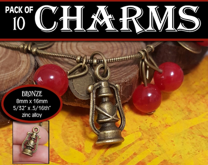 Lantern Charm - Pack of 10 Charms  - Girls Camp Secret Sister Gifts Charm Bracelet Jewelry Supplies 2019 Come Follow Me New Beginnings Craft