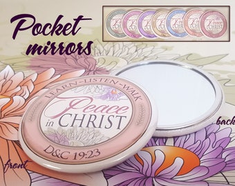 YW Peace In Christ Young Women Theme Pocket Mirror Gift. For Gifts, New Beginnings Birthday, Missionary, YWIE Standards Night Relief Society