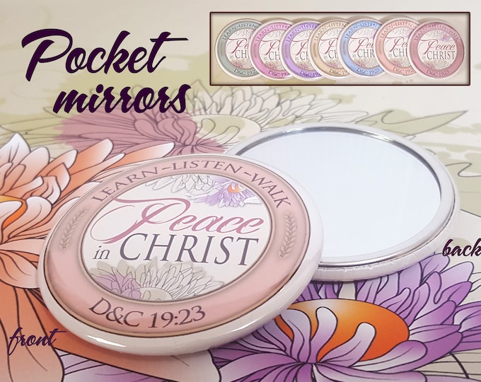 YW Peace In Christ Young Women Theme Pocket Mirror Gift. For Gifts, New Beginnings Birthday, Missionary, YWIE Standards Night Relief Society