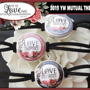 YW Bracelets If Ye Love Me Keep My Commandments Young Women Mutual Theme Charm Gift LDS Gifts Birthday YWIE Button Inspirational Jewelry