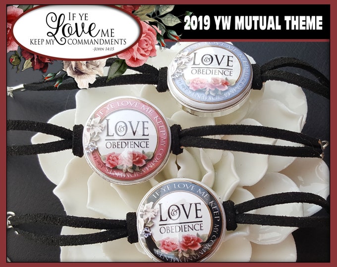 YW Bracelets If Ye Love Me Keep My Commandments Young Women Mutual Theme Charm Gift LDS Gifts Birthday YWIE Button Inspirational Jewelry