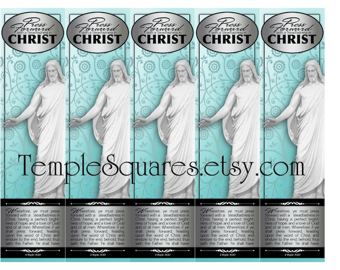 PRINTABLE Bookmarks YW Young Women Mutual  "Press Forward with a Steadfastness in Christ" 2 sizes