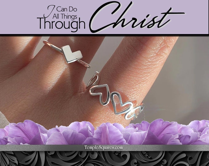 Heart Adjustable Rings YW Youth Theme I Can Do All Things Through Christ Come Follow Me Young Women Christmas Relief Society Gift idea