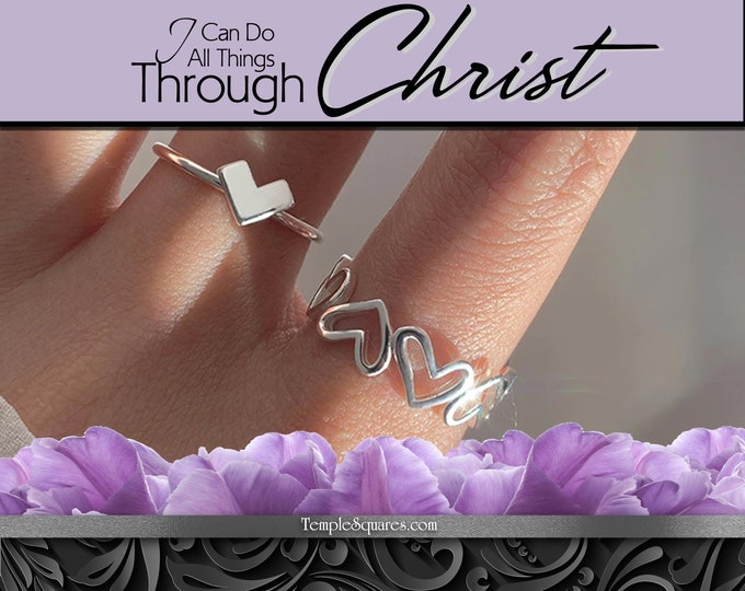 Heart Adjustable Rings YW 2023 Youth Theme I Can Do All Things Through Christ Come Follow Me Young Women Christmas Relief Society Gift idea