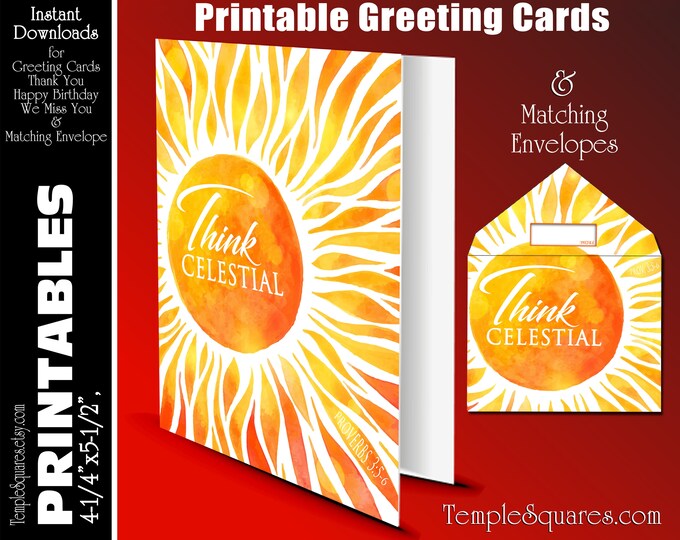 PRINTABLE Greeting Cards with Matching Envelopes.  Trust in the Lord 2022 Youth Theme. Use for Thank You, We Miss You, Happy Birthday Blank