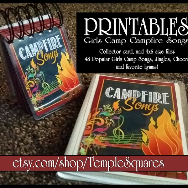 PRINTABLE - YW Girls Campfire Songs Book. LDS 2 Sizes.