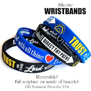 YW Youth Theme &quot;Trust in the Lord&quot; silicone bracelet wristbands for birthday gifts goals Proverbs 3:5-6 New Beginnings Christmas Conference