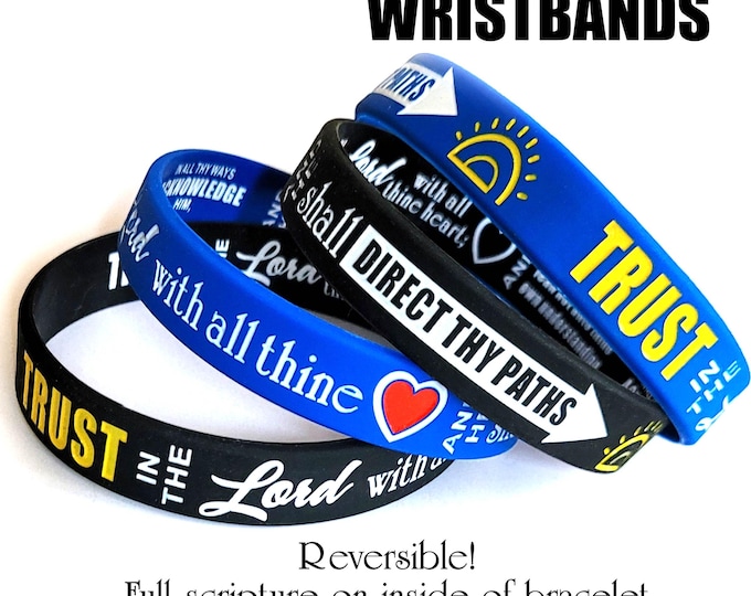 YW Youth Theme "Trust in the Lord" silicone bracelet wristbands for birthday gifts goals Proverbs 3:5-6 New Beginnings Christmas Conference