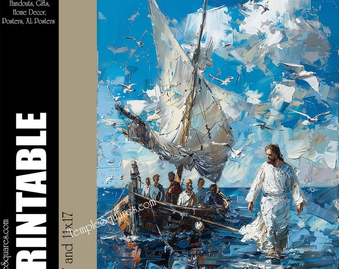 2025 Youth Theme Look Unto Christ Jesus Walking on Water. Doctrine and Covenants Printable Poster and Handouts Gifts D&C 6:36