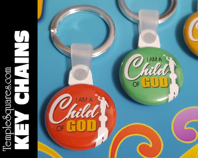 Key Chains Fob I Am A Child Of God LDS Gifts - Primary Theme - Birthdays Baptism Great to be Eight Missionaries Gifts YW Scripture Bag