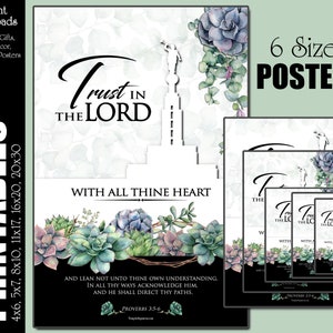 2022 YW Theme Trust in the Lord Druckbare Poster und Handouts Junge Frauen LDS Home Dekor Sukkulenten Instant Digital Download Relief Society