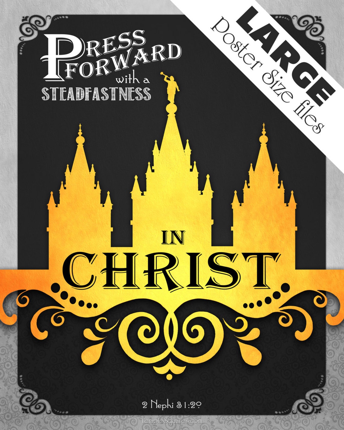 LARGE Printable Poster Files 5 Sizes. Press Forward With a | Etsy