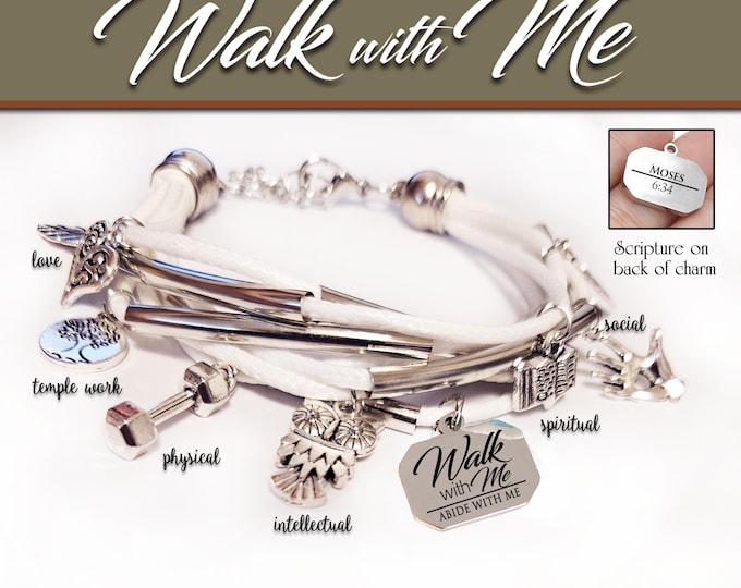 Multi Strand Charm Bracelet "Walk with Me" 2026 theme YW Young Women Jewelry YW Birthday Christmas gifts