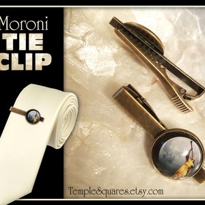 Mormon Moroni LDS Tie Clip Christmas, Priesthood, 12 Year Birthday, Boys, Young Men, Bishopric, Counselors, Missionary Gift image 2