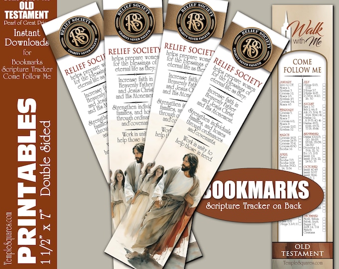 Printable Bookmarks 2026 Youth Theme Old Testament Come Follow Me Scripture Tracker for Relief Society.