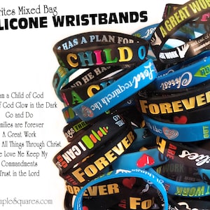 YW YM Youth and Primary Children Themes Variety Pack silicone bracelet wristbands for birthday gifts goal Young Women  & Men Christmas LDS