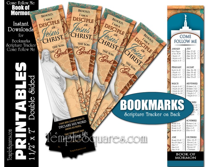 Printable Bookmarks 2024 Youth Theme I Am a Disciple of Jesus Christ Scripture Tracker Come Follow Me YW YM Young Women Young Men Primary